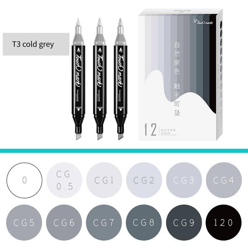 Touch mark grey marker pen set