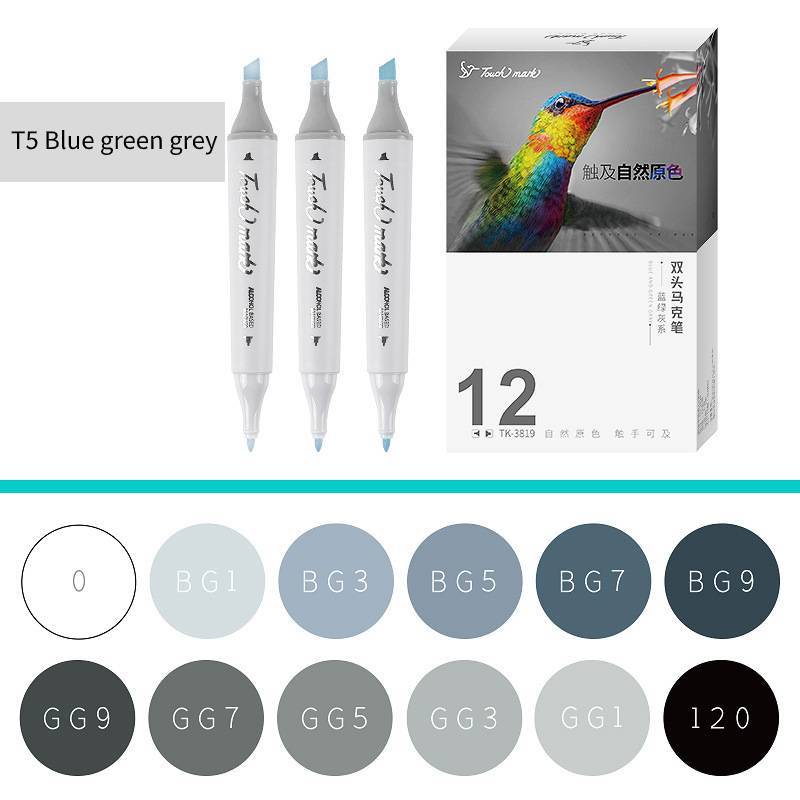 Touch mark grey marker pen set