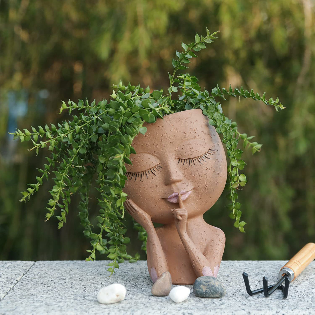 Green Plant Resin Flowerpot