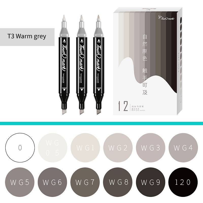 Touch mark grey marker pen set